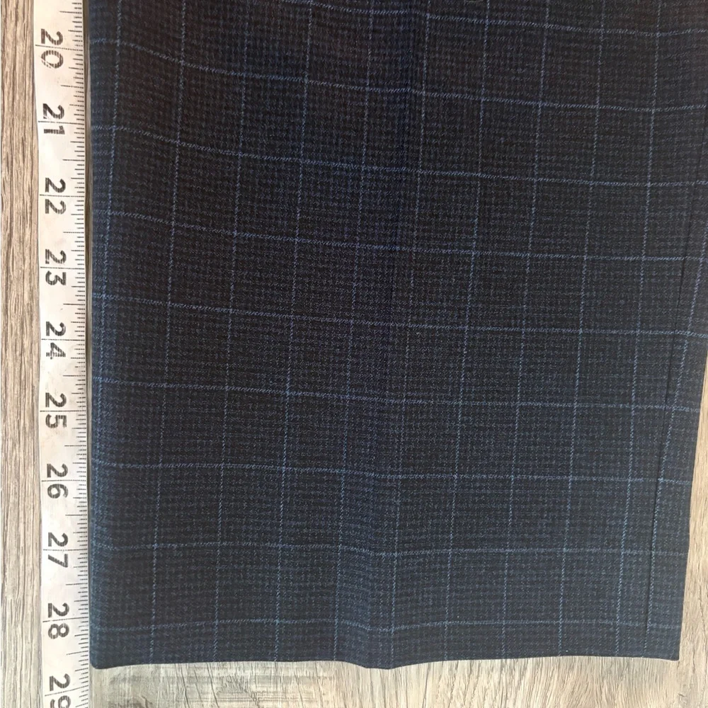 STAFFORD COOLMAX Classic Fit Flat Front Navy Plaid Dress Suit Pants NWT